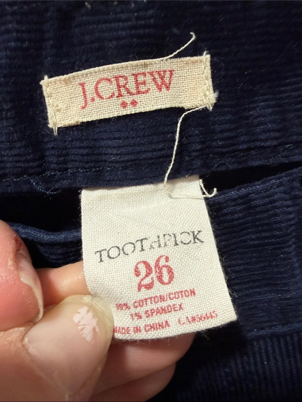 J Crew Retro Womens Corduroy Low Rise Skinny Jean Zipper Ankle 26 Toothpick Pant